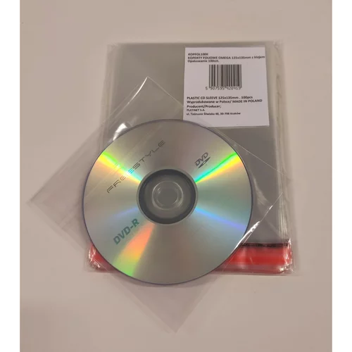 Platinet Prozorni ovitki z zavihkom in lepilom za CD/DVD/Blu Ray, 100 kom