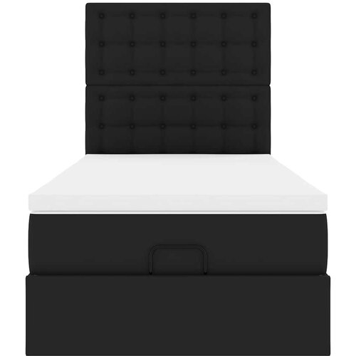 VidaXL otomanski okvir kreveta s madracem crni 100x200cm umjetna koža Slike