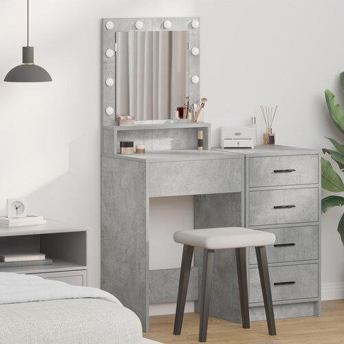 vidaXL beton siva les z betonskim učinkom 50 x 41 x 135 cm toaletna miza Cene