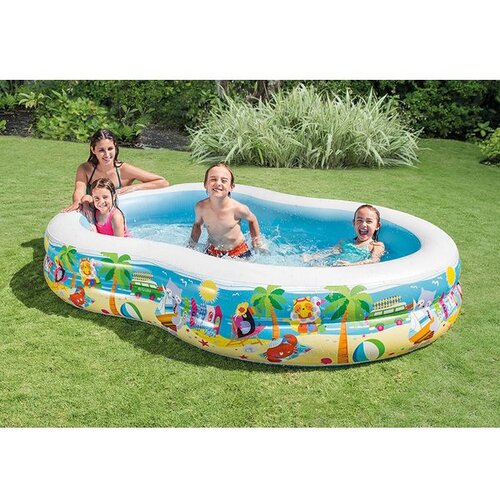 Intex Plavalni center napihljiv bazen s plažnim motivom - 262 x 160 x 46 cm Slike