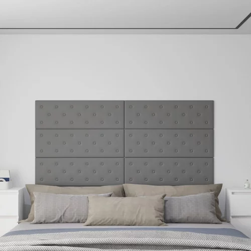  Zidne ploče od umjetne kože 12 kom sivi 90 x 30 cm 3,24 m²