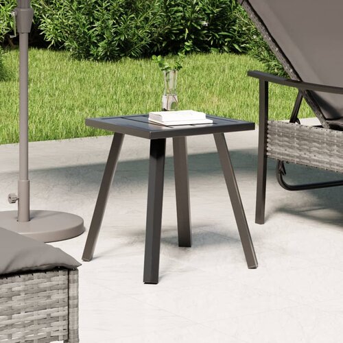 The Living Store Vrtna miza antracitna 34x34x38 cm jeklo - Vrtna Miza, (21459740) Slike