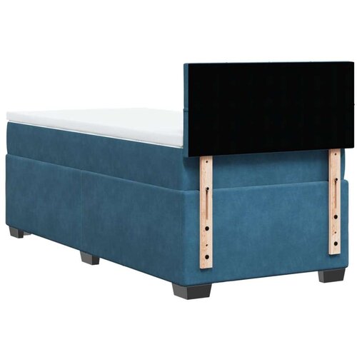 VidaXL Box spring krevet s madracem tamnoplavi 90x190 cm bar&amp;scaron;unasti Slike