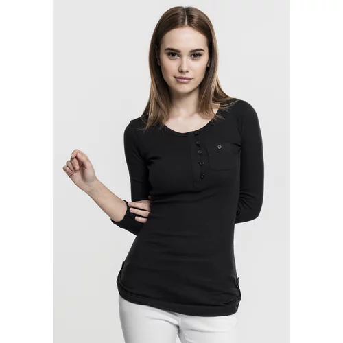 UC Ladies Women's T-shirt with long ribs and pockets black