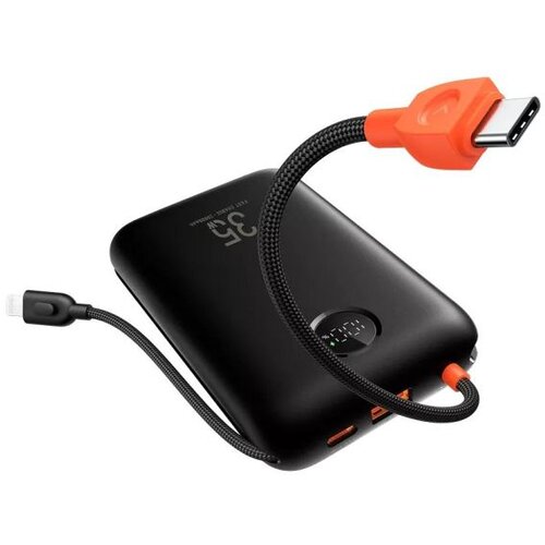 Veger prenosna baterija z vgrajenimi kabli 20000 mAh, črna Cene