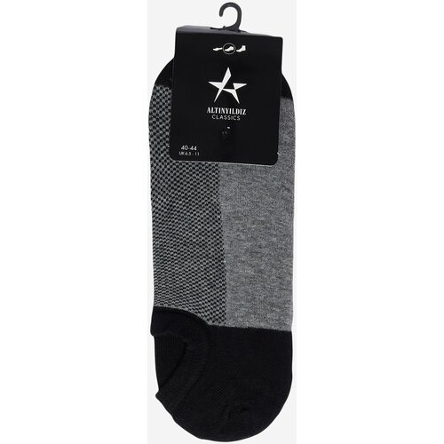 ALTINYILDIZ CLASSICS Men's Black-Grey Single Bamboo Sneaker Socks Cene