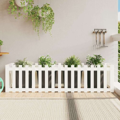vidaXL Povišena vrtna gredica bijela 200x50x50 cm masivna borovina Cijene