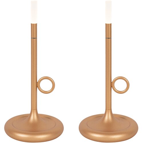 QAZQA Set van 2 buiten tafellampen goud incl. LED en dimmer oplaadbaar - Sjarel Cene