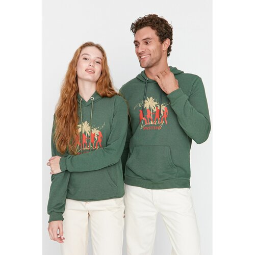 Trendyol Green Unisex Regular Fit Hoodie Printed Sweatshirt Slike