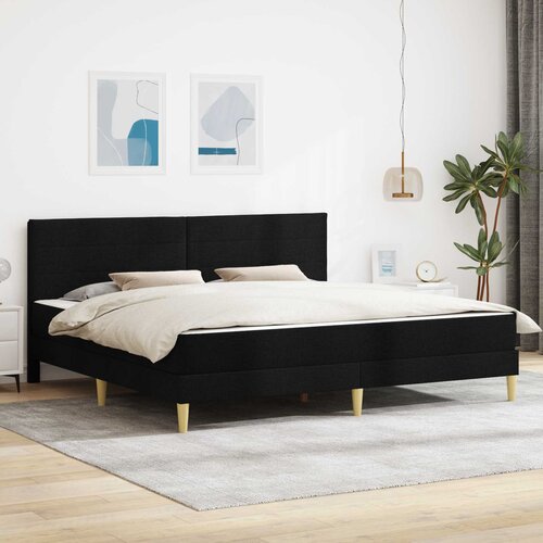  Okvir kreveta s madracem s uzglavljem Crna 180 x 200 cm tkanina Cijene