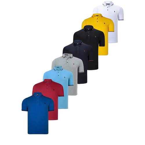 Dewberry SET OF EIGHT T8586 MEN'S T-SHIRT-BLACK-WHITE-NAVY-BURGUNDY-GREY-LIGHT BLUE-YELLOW-SAKS Cene