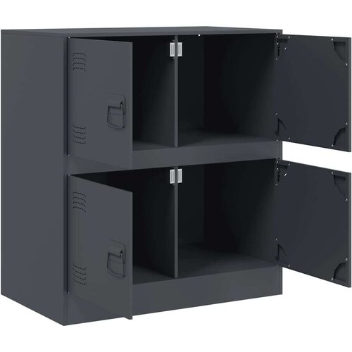 VidaXL Komoda antracitna 67x39x73 cm jeklo Slike