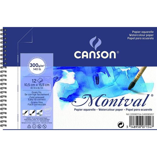 Canson Blok akvarelni spirala Montval 10,5x15,5 cm 300 g, 12 listni; Cold Pressed, (22005321) Cene