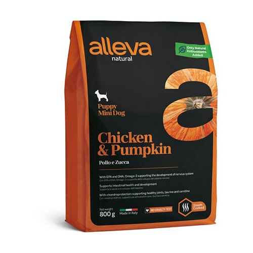 Alleva hrana za štence piletina bundeva mini 800gr puppy natural ALP00201 Slike