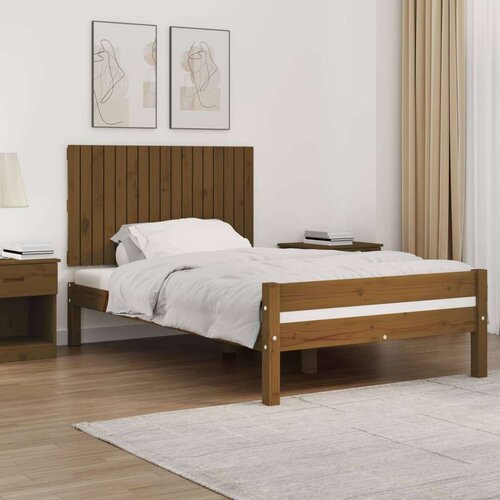  Stensko posteljno vzglavje medeno rjavo 108x3x60 cm borovina, (20735698) Slike