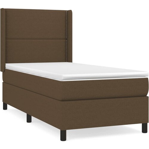 Maison Chic Box spring postelja - Vzmetna postelja z vzmetnico temno rjav 90x190 cm blago SL7330, (21905877) Slike