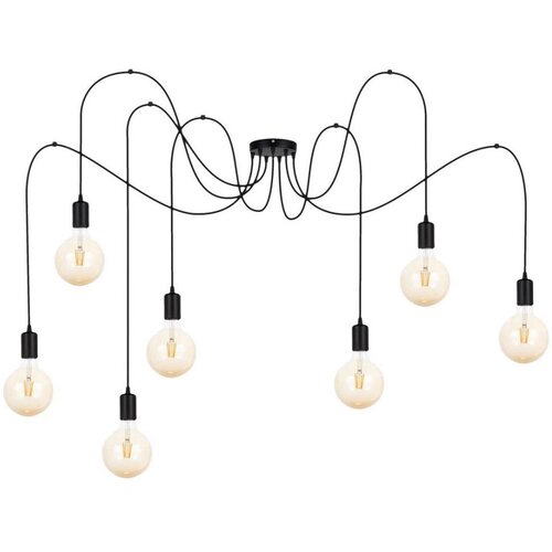  Luster na sajli MIROS 7xE27/60W/230V pauk crna Cene