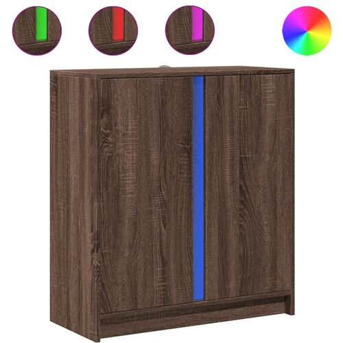 Maison Chic Komoda - Predalnik z LED rjavi hrast 77x34x85 cm inženirski les, (21721338) Cene