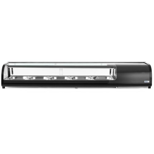 ARKTIC Sushi display, Kapacitet: 5x GN 1/2 (V)40 mm (uključeni spremnici)., Crna, 220-240V/190W, 1800x420x(H)265mm Cene