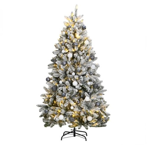 vidaXL Umjetno božićno drvce 300 LED sa šarkama i kuglicama 270 cm Cijene