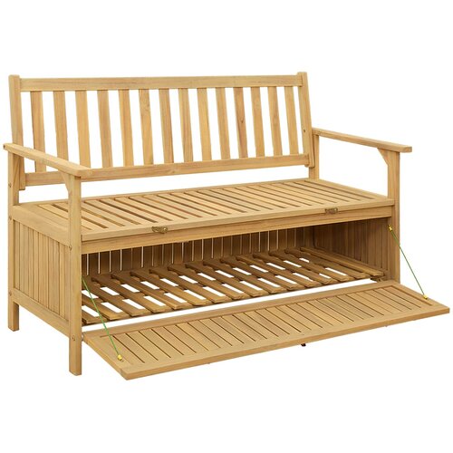  Klupa za pohranu s pohranom 120 x 63 x 84 cm Masivni akacija Slike