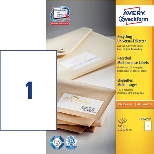 Avery Zweckform Reciklirane univerzalne etikete 210 x 297 mm Cene