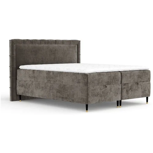 Maison de Rêve Tamno sivi boxspring krevet s prostorom za odlaganje 160x200 cm Voyage –