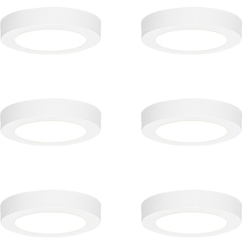 QAZQA Komplet 6 Vgradni ali nadometni reflektor beli 14 cm vključno z LED 3 stopnjami zatemnitev v toplo - Trans Cene