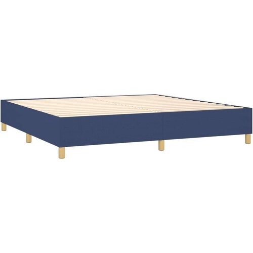  Krevet s oprugama i madracem plavi 200 x 200 cm od tkanine Slike