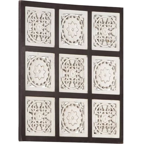  Ročno izrezljani stenski panel MDF 60x60x1,5 cm rjav in bel