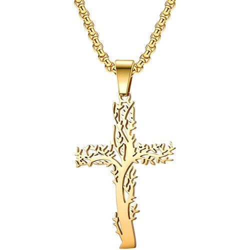 IZMAEL Ogrlica Tree Cross - Zlatna Cene