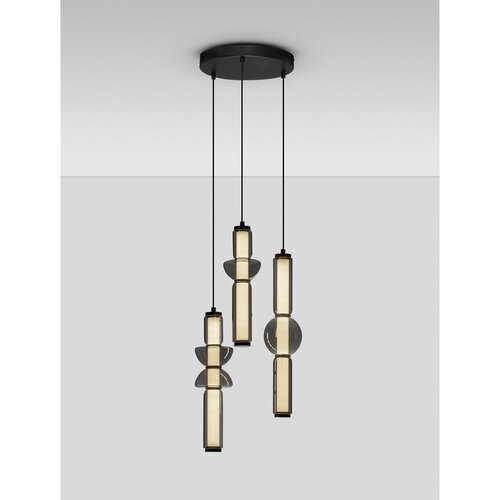 Nova Luce Siva steklena LED zatemnitvena viseča svetilka &amp;oslash; 38 cm Ulon &amp;ndash; Slike