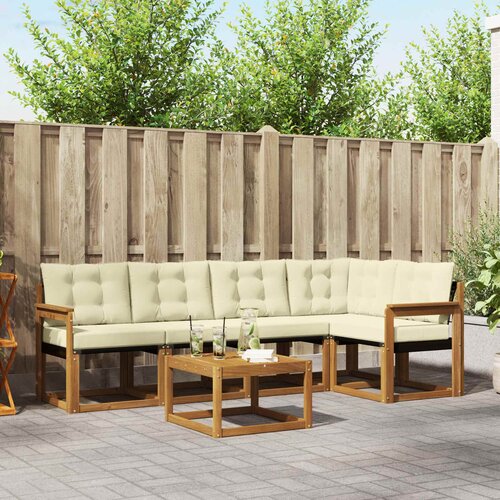  Set vanjskih sofa 6 kom. Prirodna i krem Cene