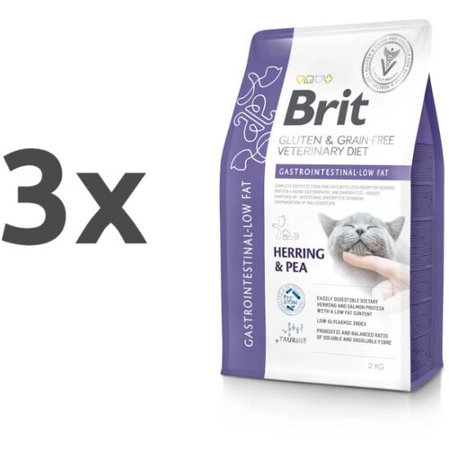 Brit veterinary diet Brit GF Veterinarska dieta za mačke - Gastrointestinal Low Fat 3 x 2 kg Cene