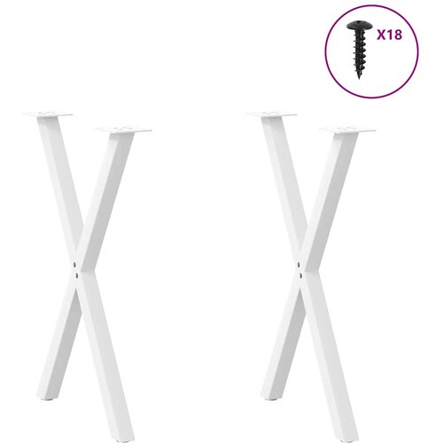  Noge za blagovaonski stol u obliku slova X, 2 kom, bijele, 50 x (72-73) cm, čelik Slike