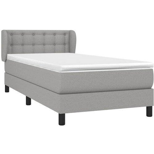 Krevet s oprugama i madracem svjetlosivi 100x200 cm od tkanine Slike