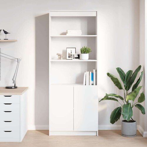 VidaXL Visoka komoda bijela 70x35x180 cm od konstruiranog drva Slike