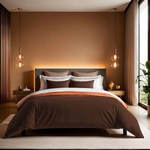  tonne brune - 88 dark brown ranforce king quilt cover (fr) (it) Cene