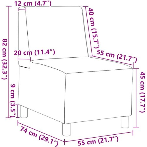  Modularna sofa bez naslona 2 pcs Svijetlo siva 55 x 74 x 82 cm Slike