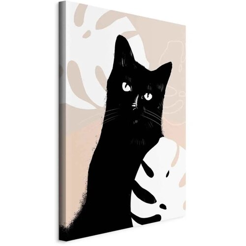  Slika - Cat in Monsteras (1 Part) Vertical 40x60 Na talijanskom platnu Cijene