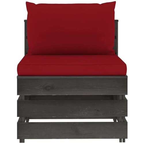  Modularna srednja sofa s jastucima od sivo impregniranog drva Slike