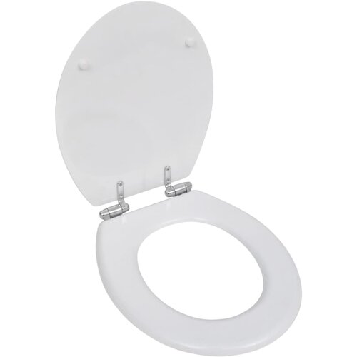 VidaXL Deska za WC &amp;scaron;koljko MDF počasno zapiranje preprost dizajn bela Slike