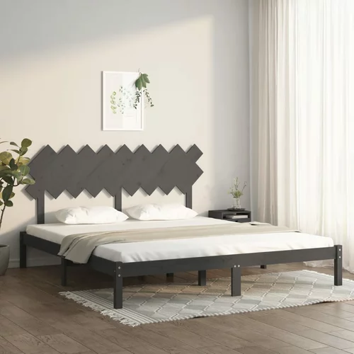 vidaXL Okvir za krevet sivi 180x200 cm 6FT veliki bračni drveni