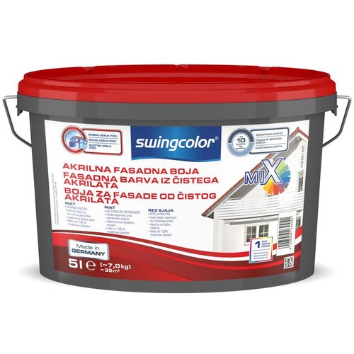 SWINGCOLOR Fasadna barva iz čistega akrilata (barva: bela, 5 l, mat) Cene