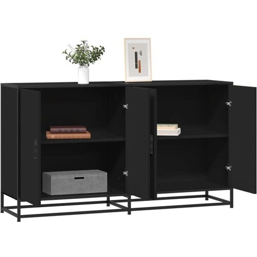  Komoda crna 134x35x76 cm Konstruirano drvo Cijene