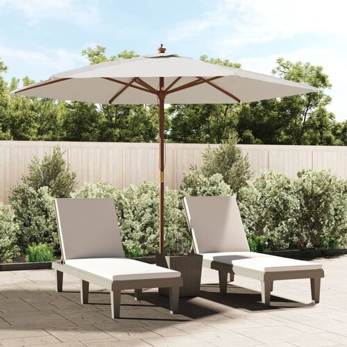 vidaXL Vrtni suncobran s drvenim stupom boja pijeska 299 x 240 cm Cijene
