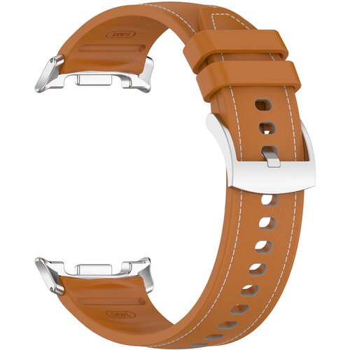 INF Združljiv s Samsung Galaxy Watch8 Silikonski usnjen pa&scaron;ček - Eleganten nadomestni pas Brown, (5000079870) Cene
