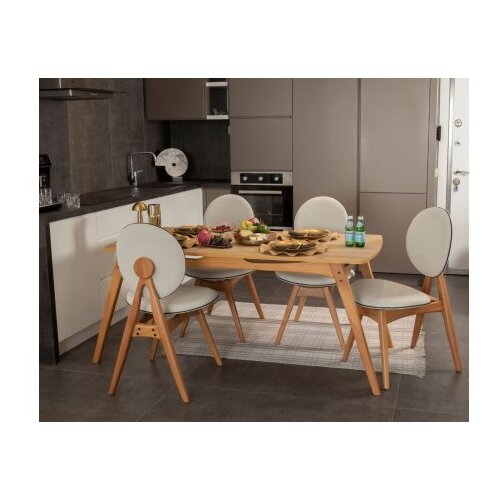 Hanah home Trpezarijski set Touch (4S), Hrast-bež Slike