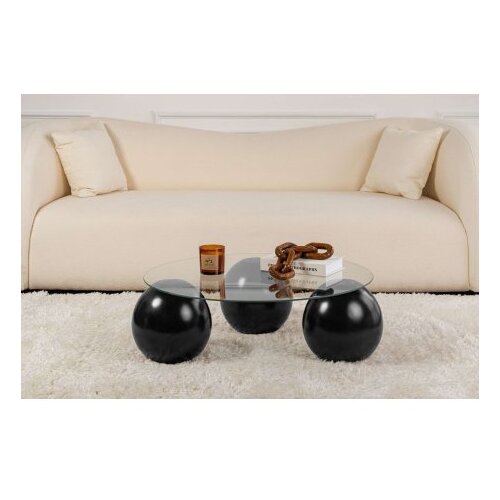 Hanah home Sto za dnevnu sobu Miro Black Transparent Slike