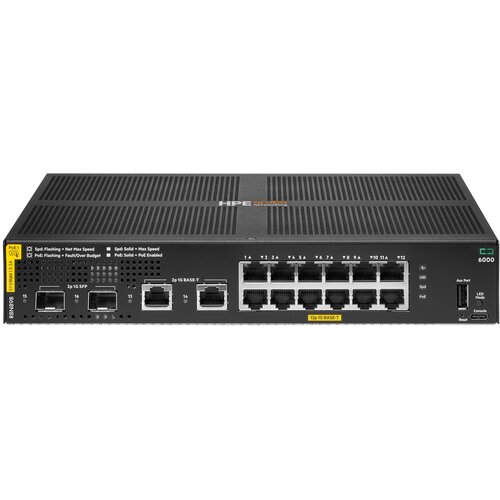  HPE Aruba Networking CX 6000 12p 10M /100M /1G Class4 PoE 2p SFP 1G 139W Switch Slike